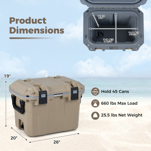 Ultra-Light Injection Molded Cooler 53 QT Hard Ice Chest-White LuxuryLifeWay Online Store