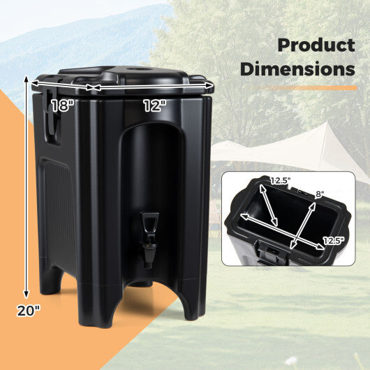 4.4 Gallons Insulated Beverage Dispenser with Ergonomic Handles Set of 2-Black LuxuryLifeWay Online Store