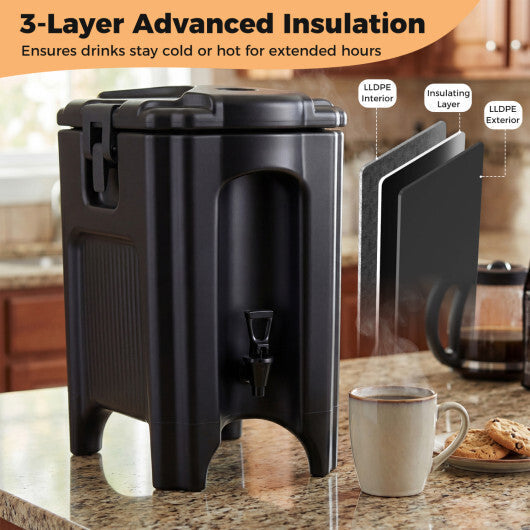 4.4 Gallons Insulated Beverage Dispenser with Ergonomic Handles Set of 2-Black LuxuryLifeWay Online Store