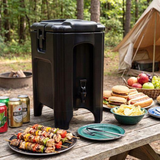 4.4 Gallons Insulated Beverage Dispenser with Handles and Drip-Proof Faucet-Black LuxuryLifeWay Online Store