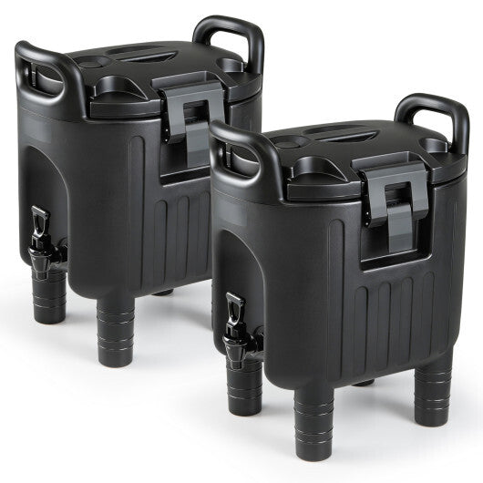 Insulated Beverage Dispensers Set of 2 Hot and Cold Drink Server Carriers with Ergonomic Handles-Black LuxuryLifeWay Online Store