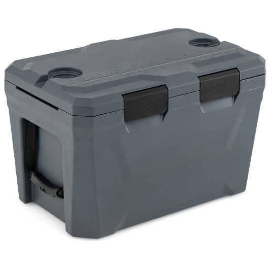 Insulated Portable Cooler Hard Shell Ice Chest with 2 Cup Holders Bottle Opener and Drain Plug-Blue LuxuryLifeWay Online Store