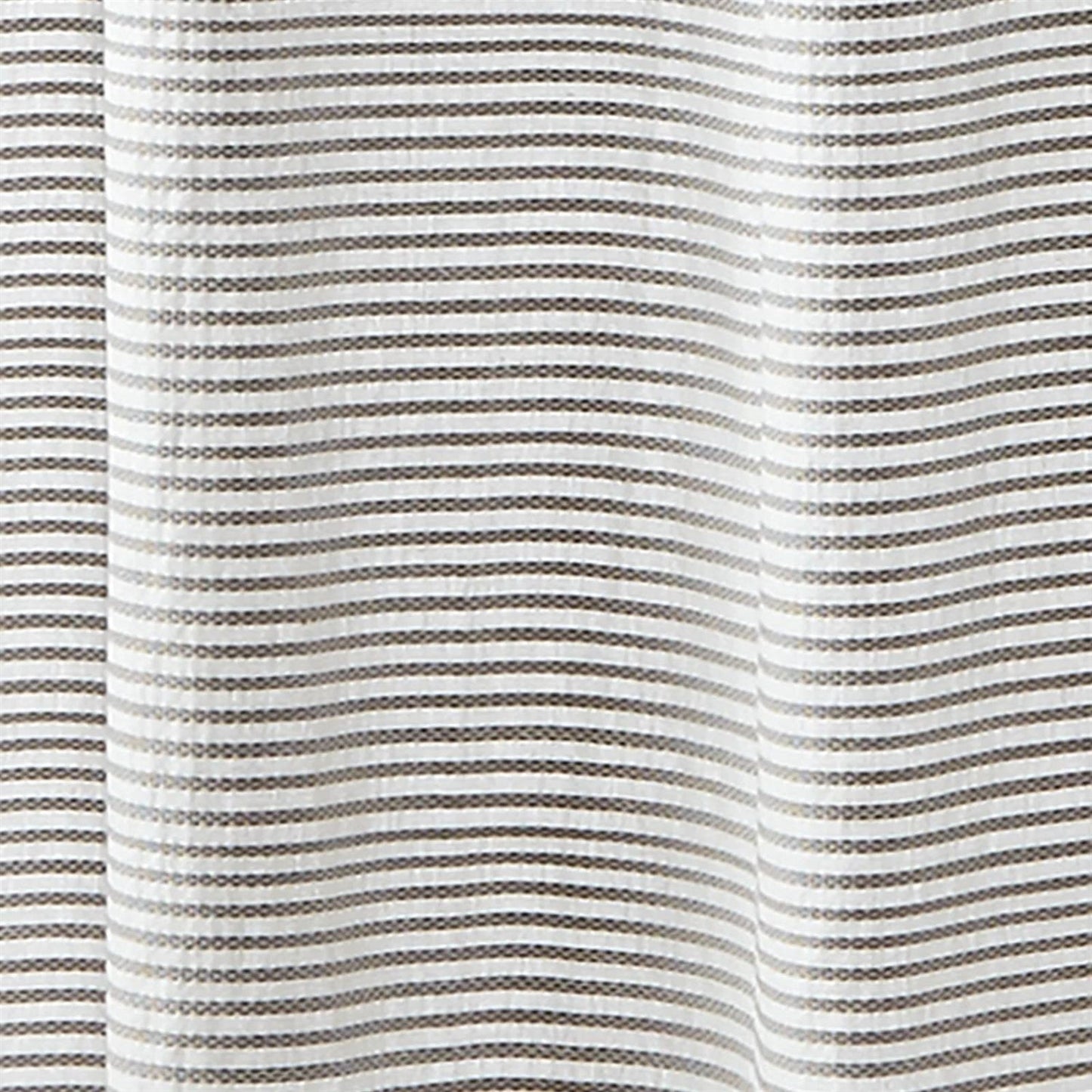 72-inch Grey and White Stripes Cotton Shower Curtain with Tassels