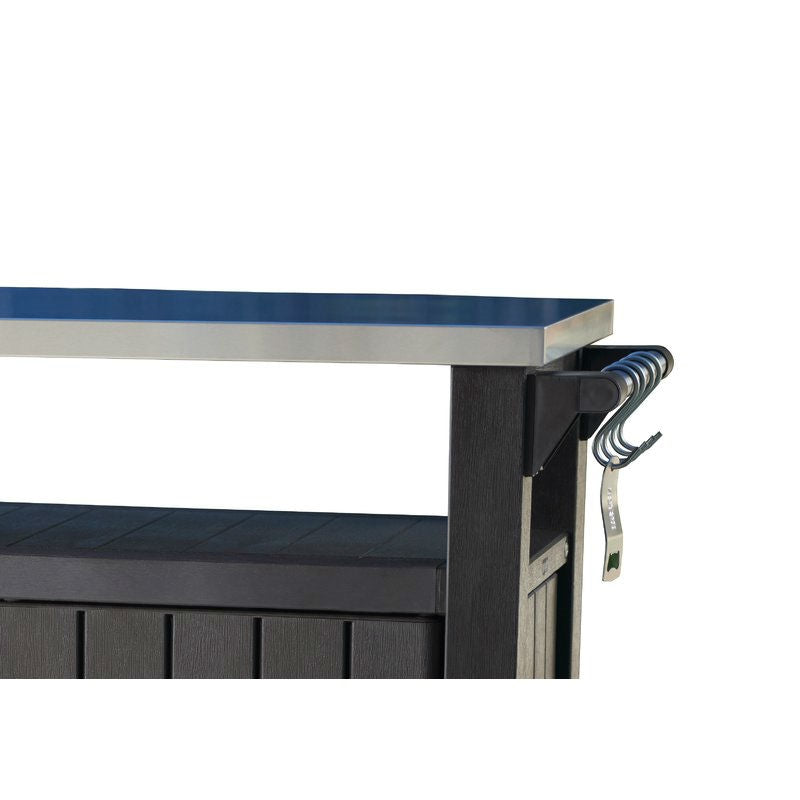 Outdoor Grill Party Caster Bar Serving Cart with Storage Dark Brown LuxuryLifeWay Online Store