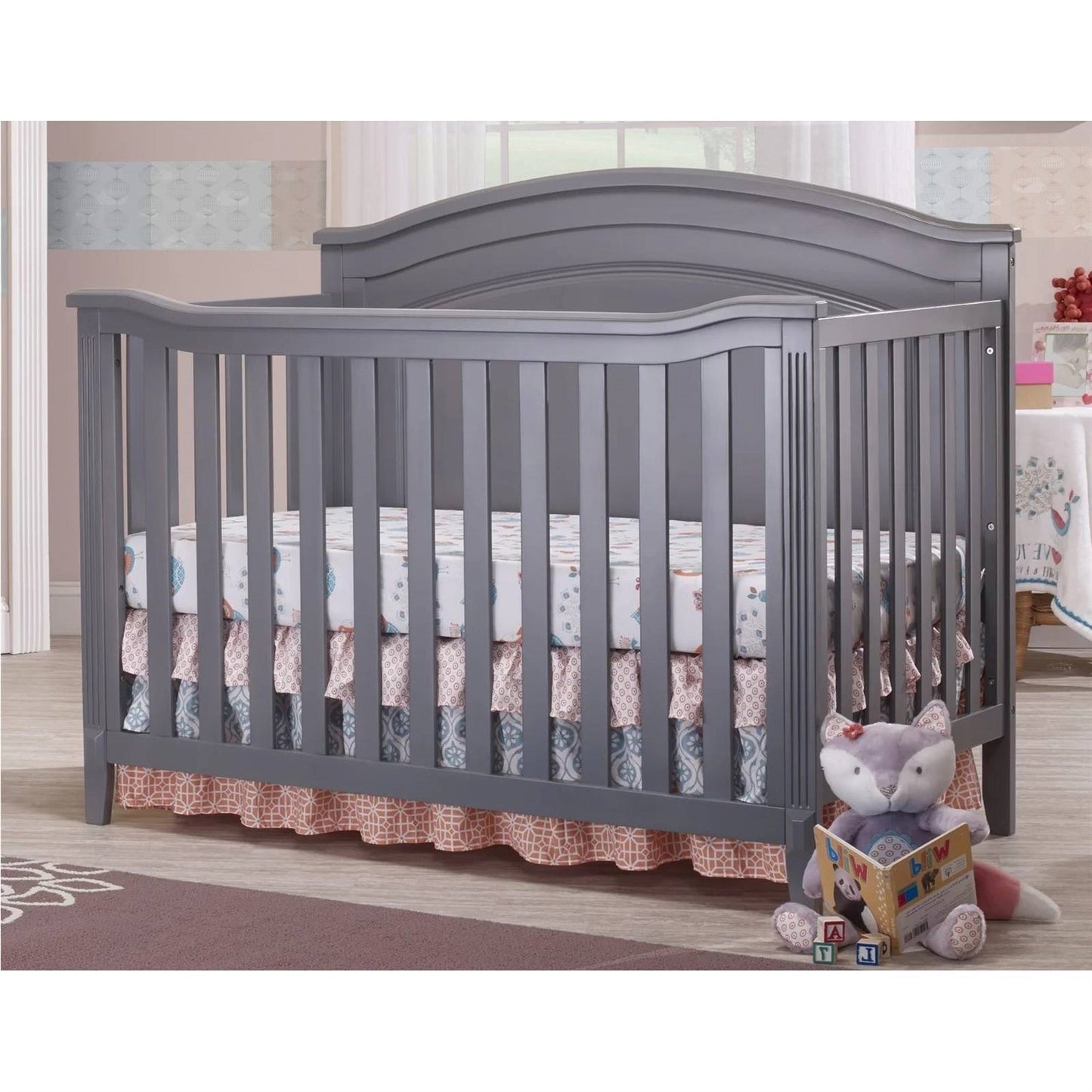 SF Home Solid Wood Convertible Crib in Grey - Toddler Bed Sold Separately LuxuryLifeWay Online Store
