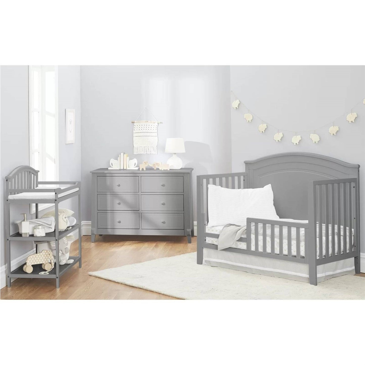 SF Home Solid Wood Convertible Crib in Grey - Toddler Bed Sold Separately LuxuryLifeWay Online Store