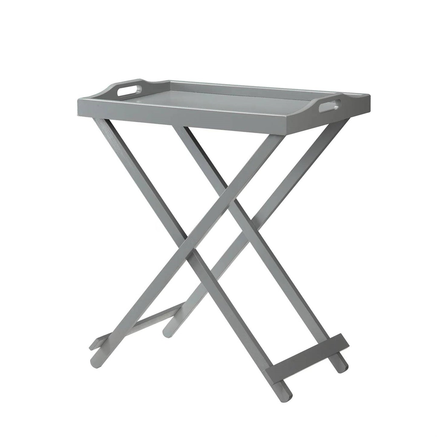 Folding TV Tray Bedside Table in Grey Wood Finish LuxuryLifeWay Online Store
