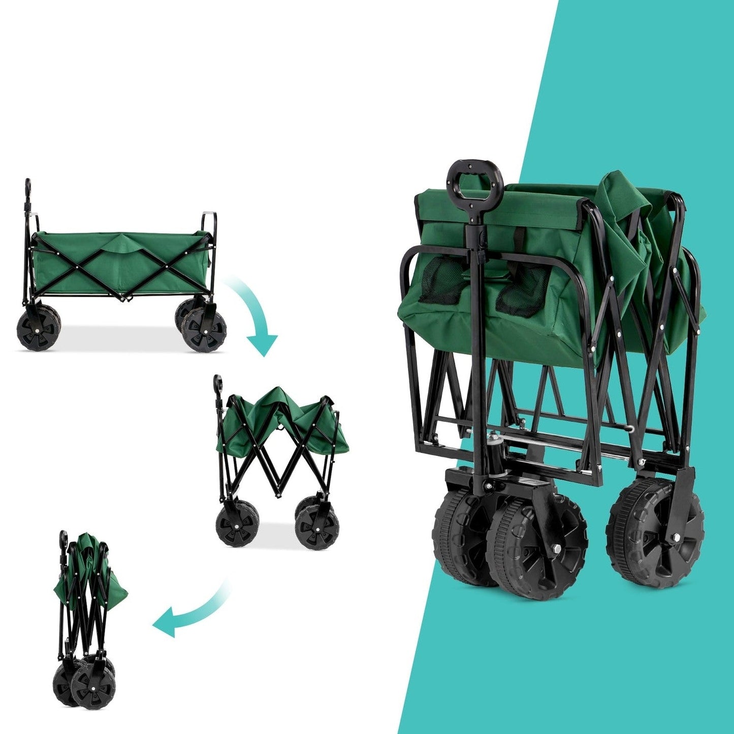 Green Heavy Duty Collapsible Multipurpose Indoor/Outdoor Utility Garden Cart LuxuryLifeWay Online Store