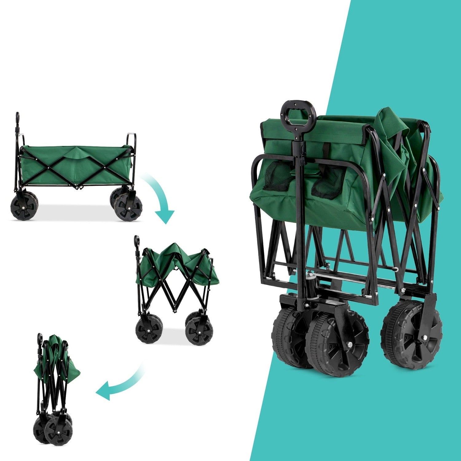 Green Heavy Duty Collapsible Multipurpose Indoor/Outdoor Utility Garden Cart LuxuryLifeWay Online Store