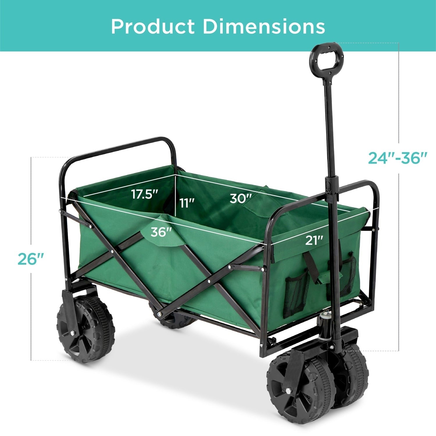 Green Heavy Duty Collapsible Multipurpose Indoor/Outdoor Utility Garden Cart LuxuryLifeWay Online Store