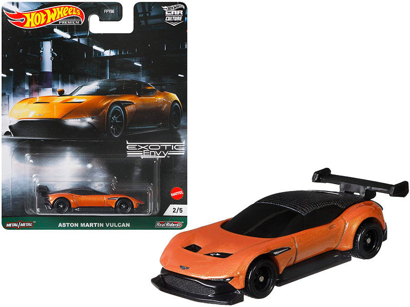 Aston Martin Vulcan Orange Metallic "Exotic Envy" Series Diecast Model Car by Hot Wheels LuxuryLifeWay Online Store