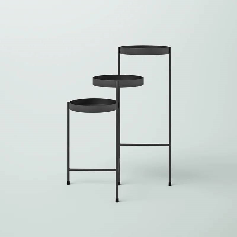 Modern Dark Grey Metal 3-Tier Flower Pot Plant Stand LuxuryLifeWay Online Store