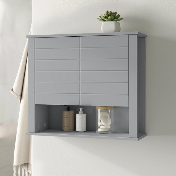 Gray 2 Door Wall Mounted Bathroom Storage Cabinet LuxuryLifeWay Online Store