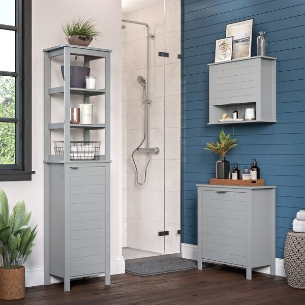 Gray 2 Door Wall Mounted Bathroom Storage Cabinet LuxuryLifeWay Online Store