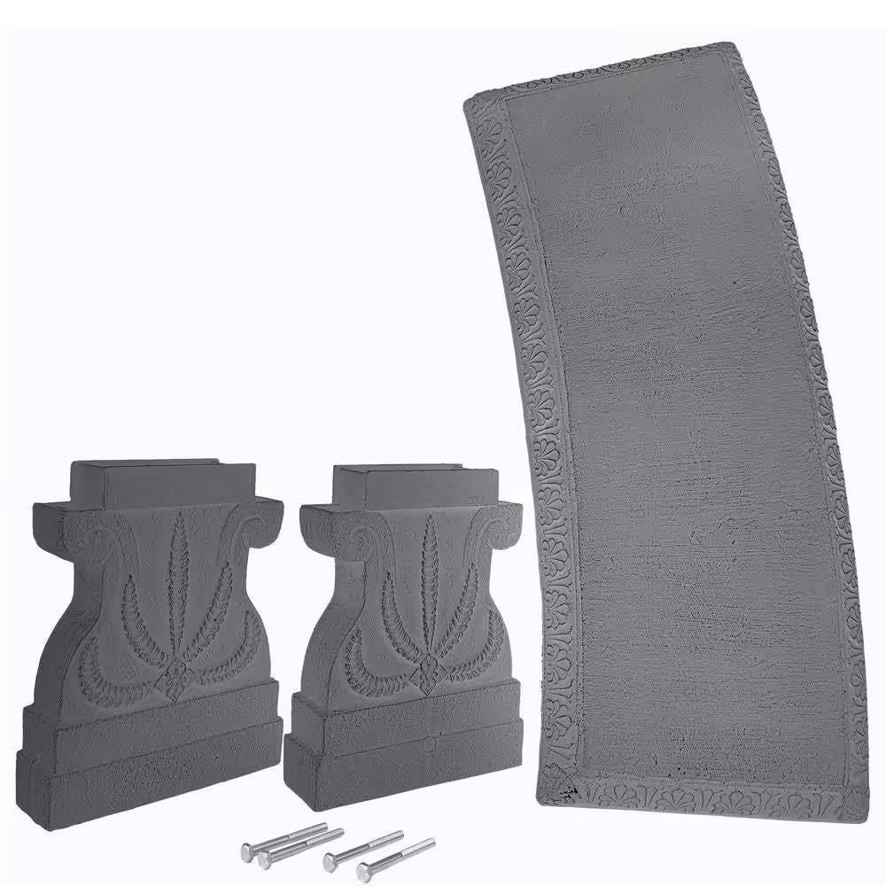 Outdoor Fiber-Clay Garden Bench in Grey Stone Finish LuxuryLifeWay Online Store