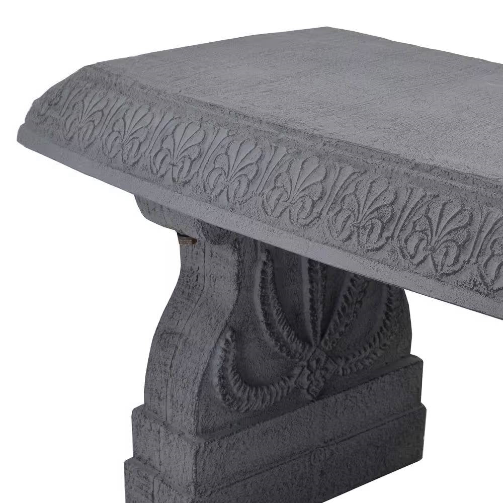 Outdoor Fiber-Clay Garden Bench in Grey Stone Finish LuxuryLifeWay Online Store