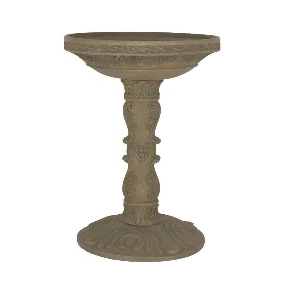 Outdoor Fiberglass Bird Bath in Aged Granite Stone Finish LuxuryLifeWay Online Store