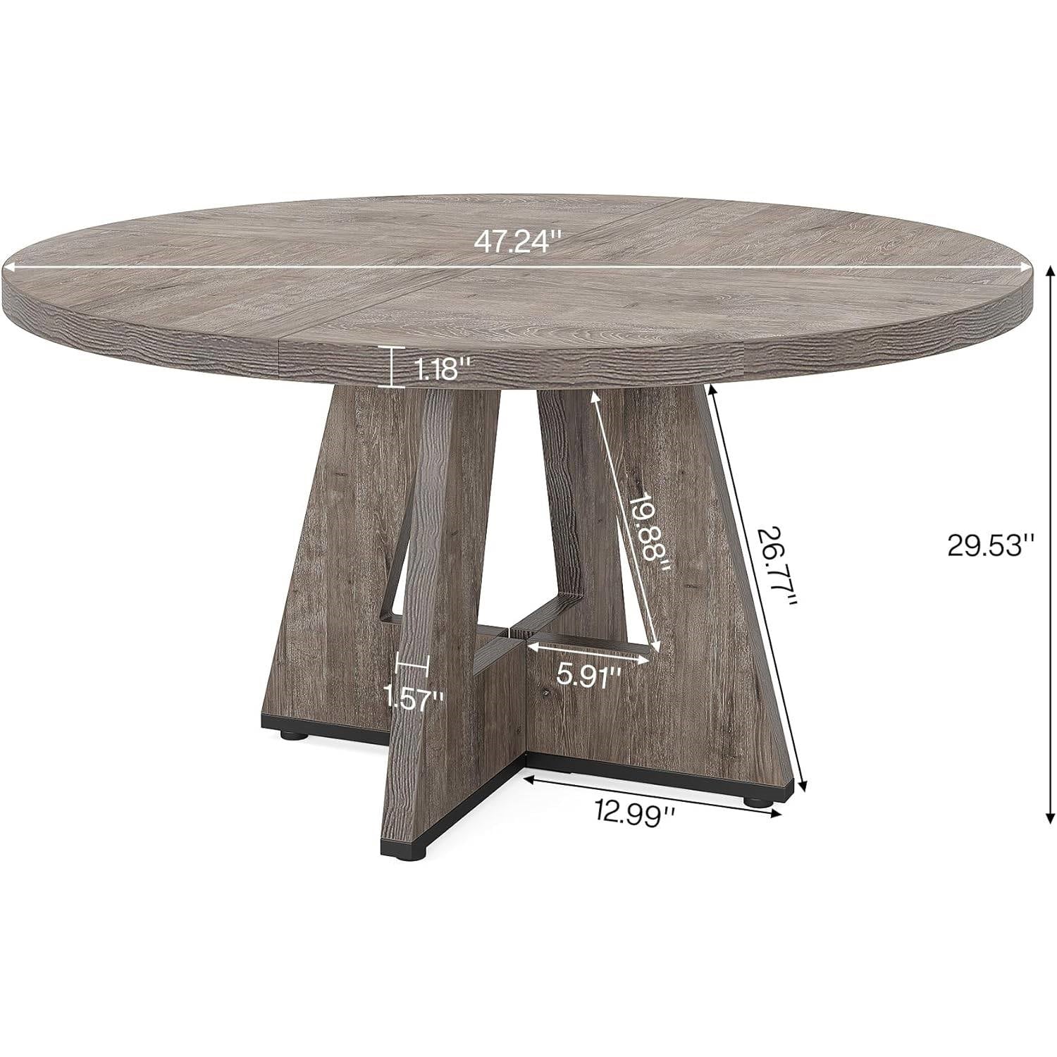 Modern Kitchen 4-Person Circular Dining Table in Grey Wood Finish LuxuryLifeWay Online Store