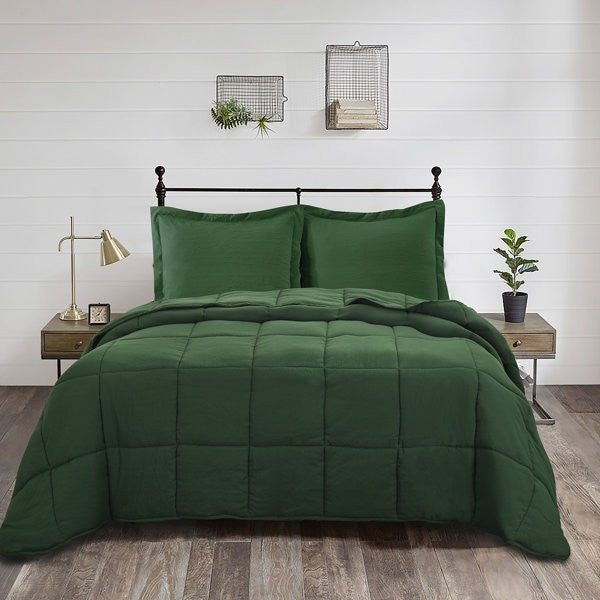 Twin Size Green 3 Piece Microfiber Reversible Comforter Set LuxuryLifeWay Online Store