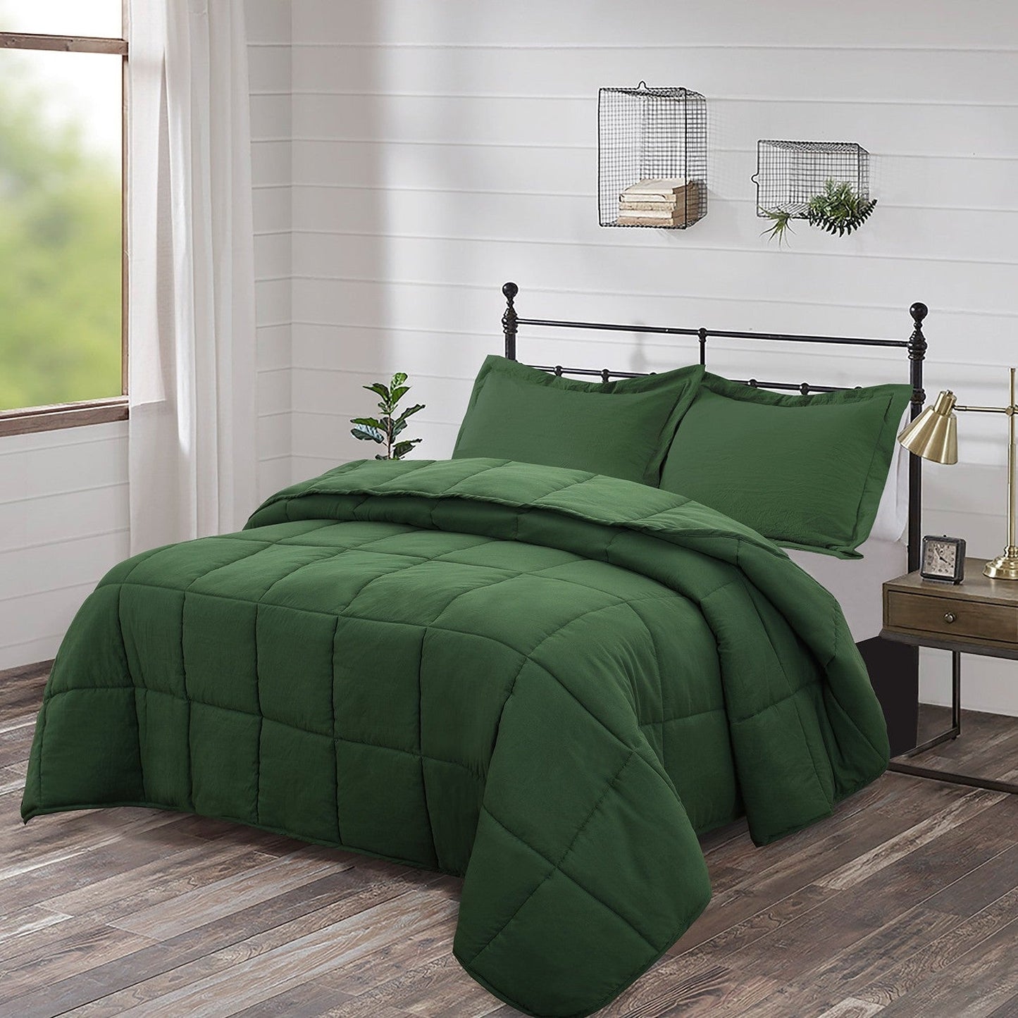 Twin Size Green 3 Piece Microfiber Reversible Comforter Set LuxuryLifeWay Online Store