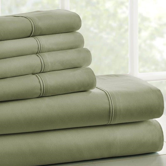 Twin XL Sage 4 PCS Soft Wrinkle Resistant Microfiber Polyester Sheet Set LuxuryLifeWay Online Store