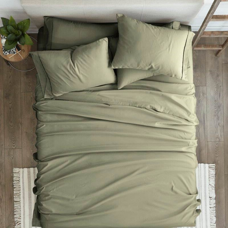 Twin XL Sage 4 PCS Soft Wrinkle Resistant Microfiber Polyester Sheet Set LuxuryLifeWay Online Store