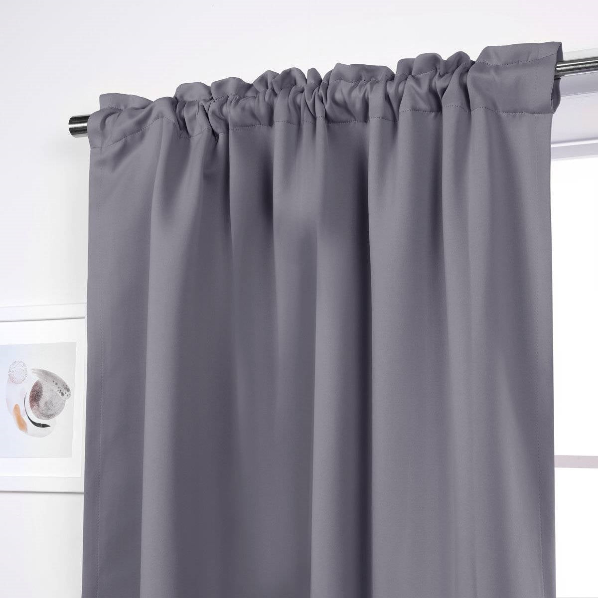 52 x 63 inch Solid Grey Thermal Blackout Curtain Panels - Set of 2 LuxuryLifeWay Online Store
