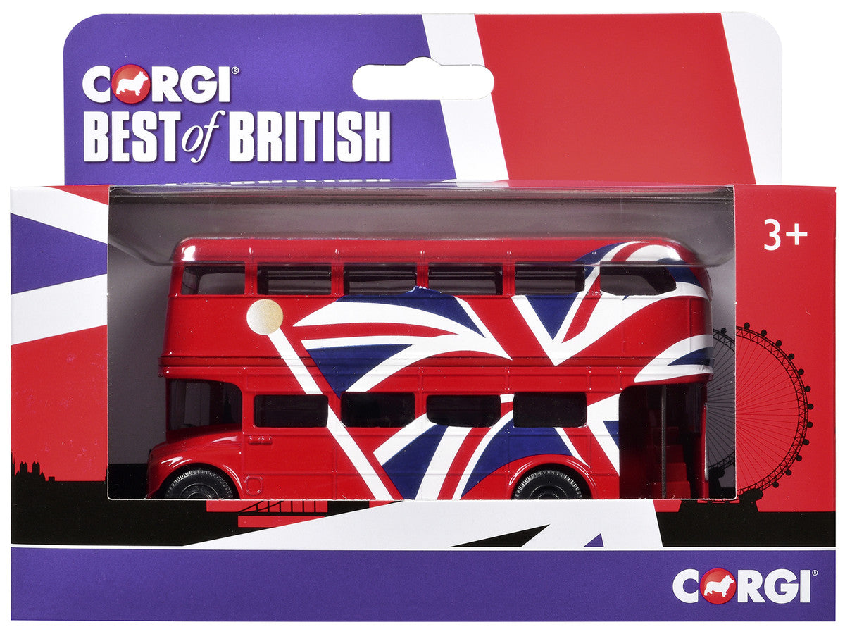 London Bus Red with UK Flag Graphics "Best of British" Series Diecast Model Car by Corgi LuxuryLifeWay Online Store