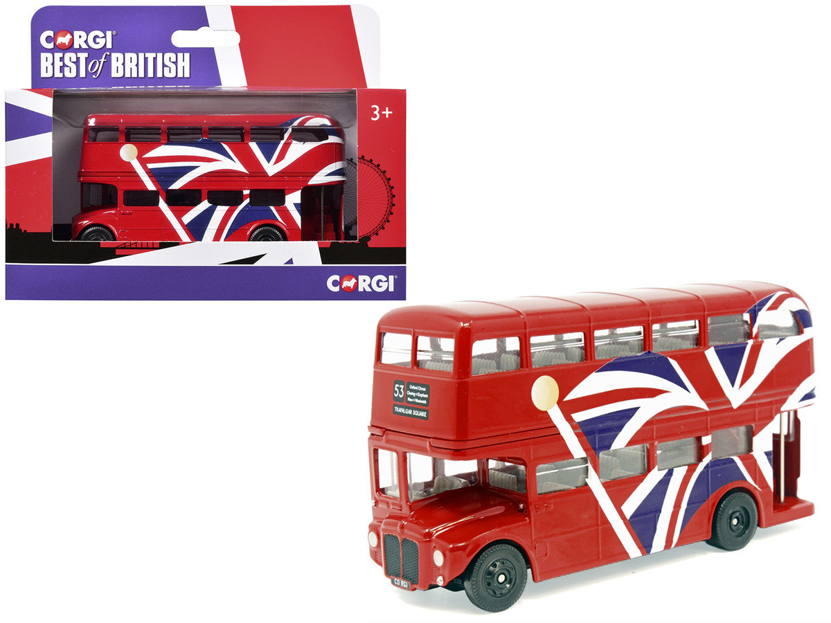 London Bus Red with UK Flag Graphics "Best of British" Series Diecast Model Car by Corgi LuxuryLifeWay Online Store