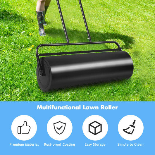 36 x 12 Inch Tow Lawn Roller Water Filled Metal Push Roller-Black - Color: Black LuxuryLifeWay Online Store