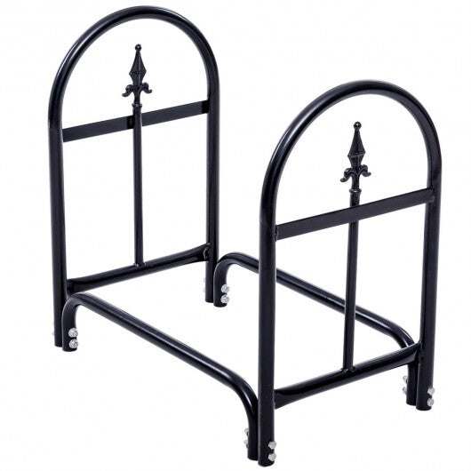 2 Feet Outdoor Heavy Duty Steel Firewood Storage Holder LuxuryLifeWay Online Store