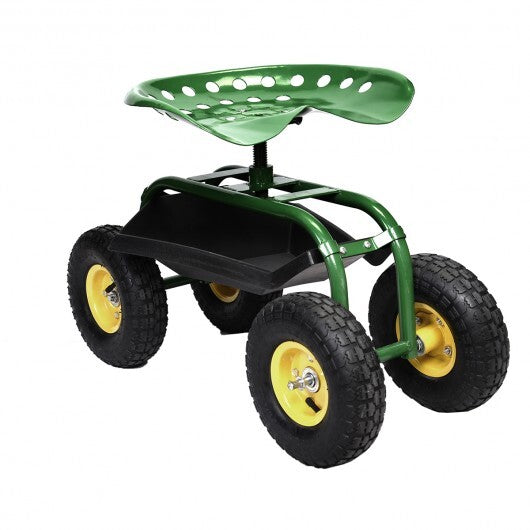 Red/Green Garden Cart Rolling Work Seat With Heavy Duty Tool Tray Gardening Planting-Green - Color: Green LuxuryLifeWay Online Store