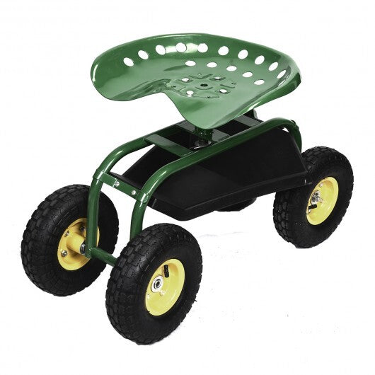 Red/Green Garden Cart Rolling Work Seat With Heavy Duty Tool Tray Gardening Planting-Green - Color: Green LuxuryLifeWay Online Store