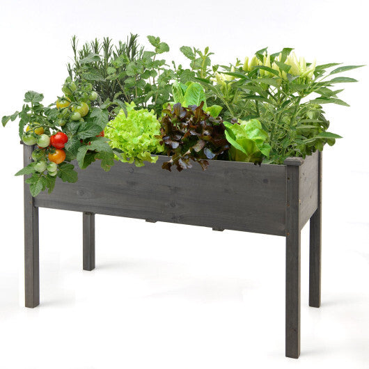 Wooden Raised Vegetable Garden Bed Elevated Grow Vegetable Planter-Gray - Color: Gray LuxuryLifeWay Online Store