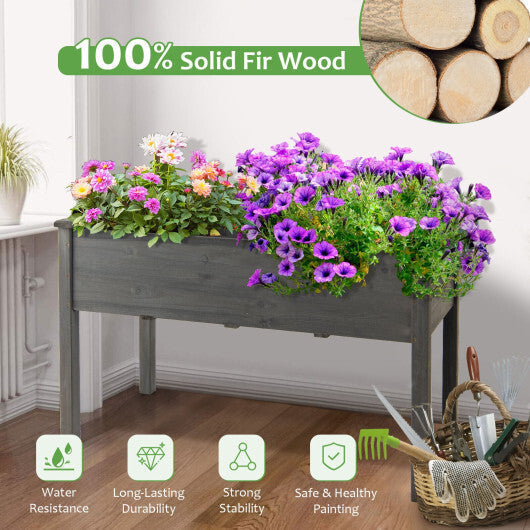 Wooden Raised Vegetable Garden Bed Elevated Grow Vegetable Planter-Gray - Color: Gray LuxuryLifeWay Online Store