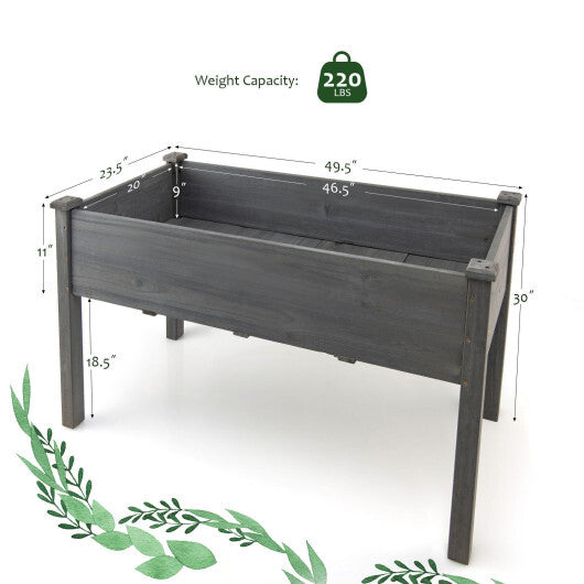 Wooden Raised Vegetable Garden Bed Elevated Grow Vegetable Planter-Gray - Color: Gray LuxuryLifeWay Online Store