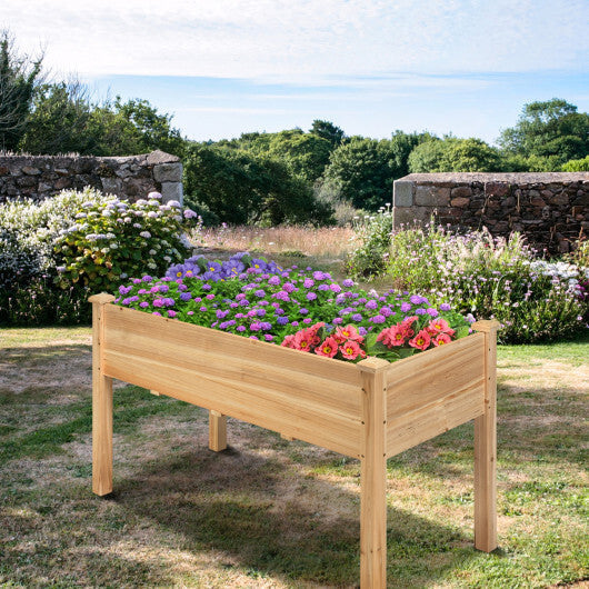 Wooden Raised Vegetable Garden Bed Elevated Grow Vegetable Planter-Gray LuxuryLifeWay Online Store