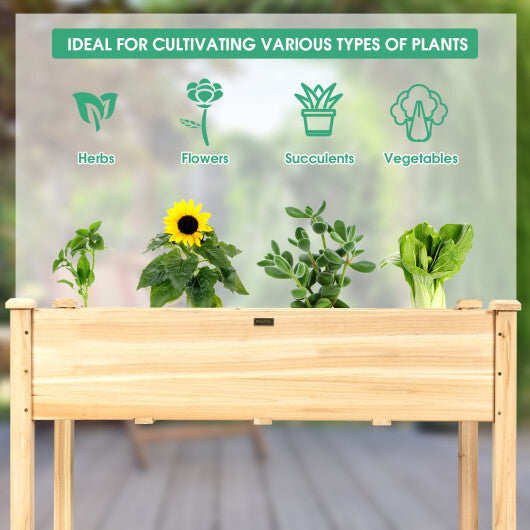 Wooden Raised Vegetable Garden Bed Elevated Grow Vegetable Planter-Gray LuxuryLifeWay Online Store