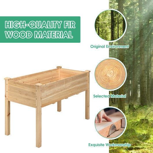 Wooden Raised Vegetable Garden Bed Elevated Grow Vegetable Planter-Gray LuxuryLifeWay Online Store
