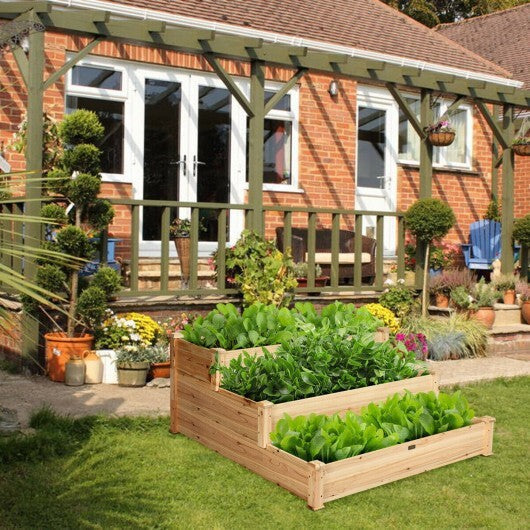 3 Tier Elevated Wooden Vegetable Garden Bed LuxuryLifeWay Online Store