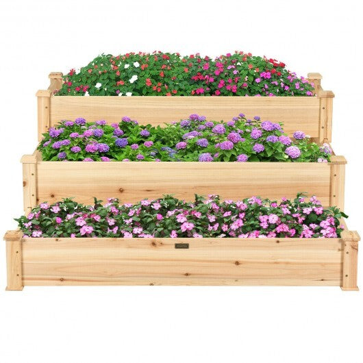 3 Tier Elevated Wooden Vegetable Garden Bed LuxuryLifeWay Online Store