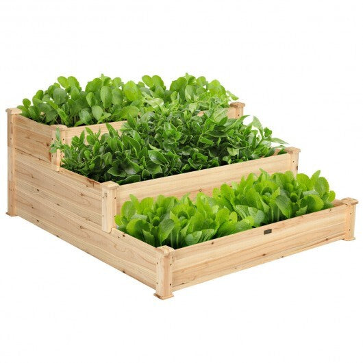 3 Tier Elevated Wooden Vegetable Garden Bed LuxuryLifeWay Online Store