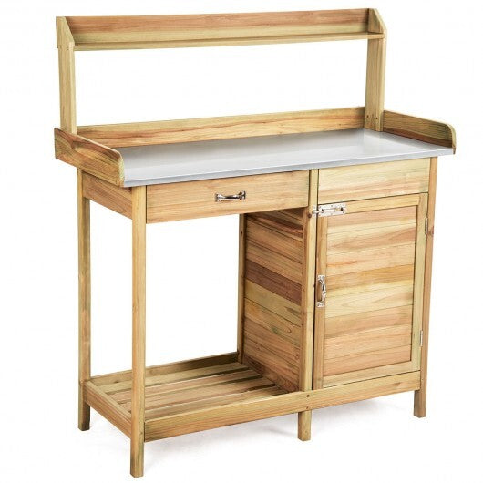 Outdoor Garden Wooden Work Station Potting Bench LuxuryLifeWay Online Store