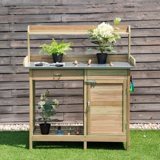 Outdoor Garden Wooden Work Station Potting Bench LuxuryLifeWay Online Store