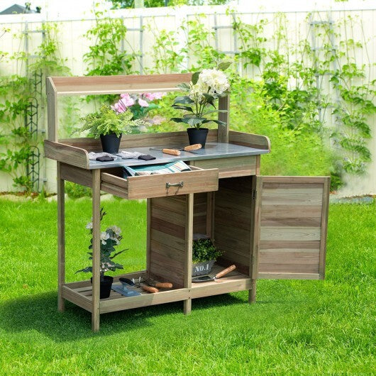 Outdoor Garden Wooden Work Station Potting Bench LuxuryLifeWay Online Store