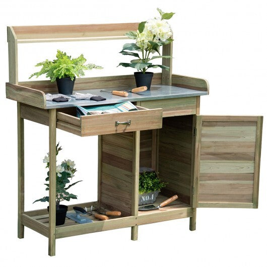 Outdoor Garden Wooden Work Station Potting Bench LuxuryLifeWay Online Store