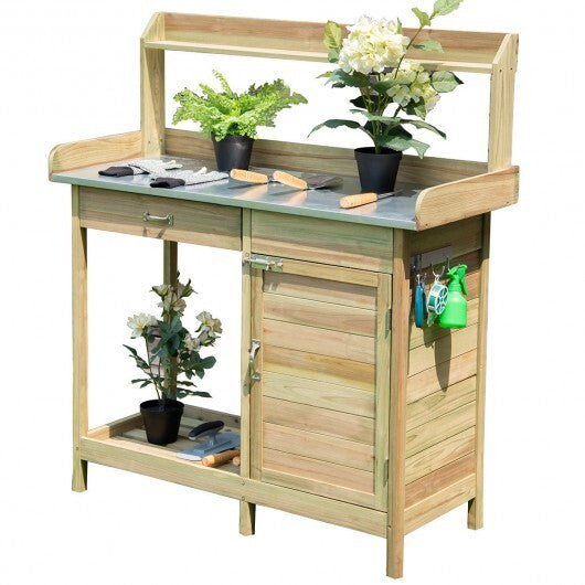 Outdoor Garden Wooden Work Station Potting Bench LuxuryLifeWay Online Store