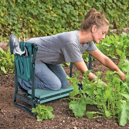 Folding Sturdy Garden Kneeler Pad and Cushion Seat - Color: Green LuxuryLifeWay Online Store