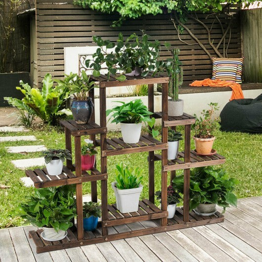6-Tier Flower Wood Stand Plant Display Rack Storage Shelf - Color: Brown - Size: 6-Tier LuxuryLifeWay Online Store
