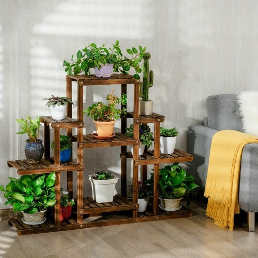 6-Tier Flower Wood Stand Plant Display Rack Storage Shelf LuxuryLifeWay Online Store
